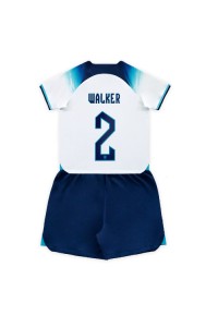 Fotbalové Dres Anglie Kyle Walker #2 Dětské Domácí Oblečení MS 2022 Krátký Rukáv (+ trenýrky)